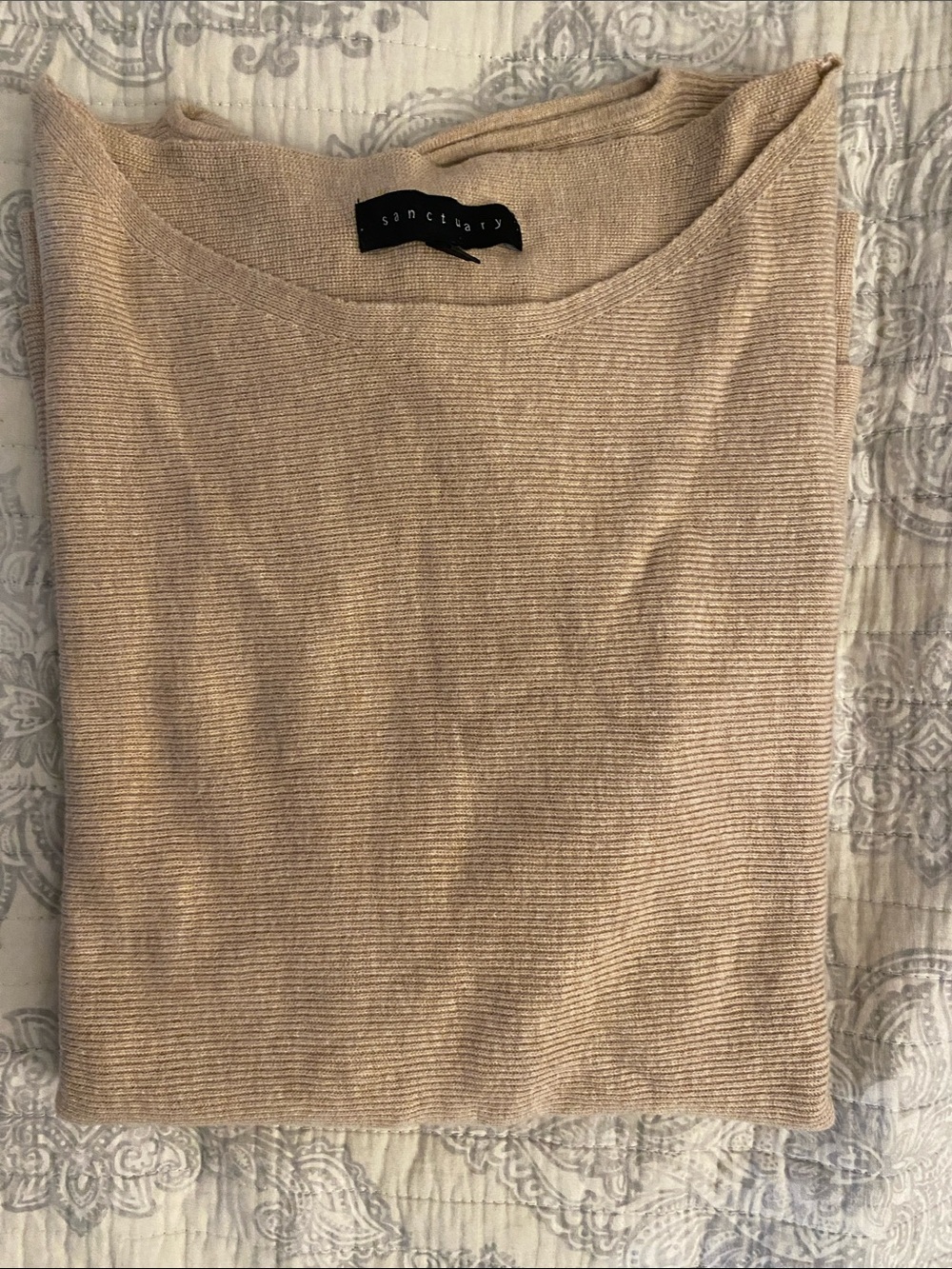 Sanctuary Crewneck Sweater in Light Camel